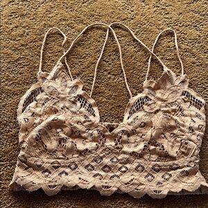 Free People Lace Bralette in Beige